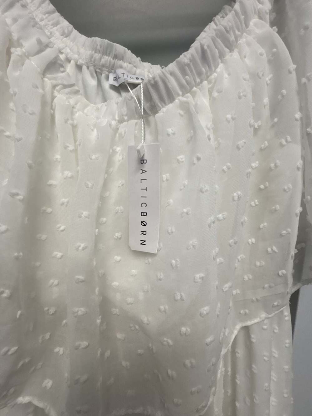 Baltic Born white Swiss dot maxi dress Size L - Picture 4 of 8